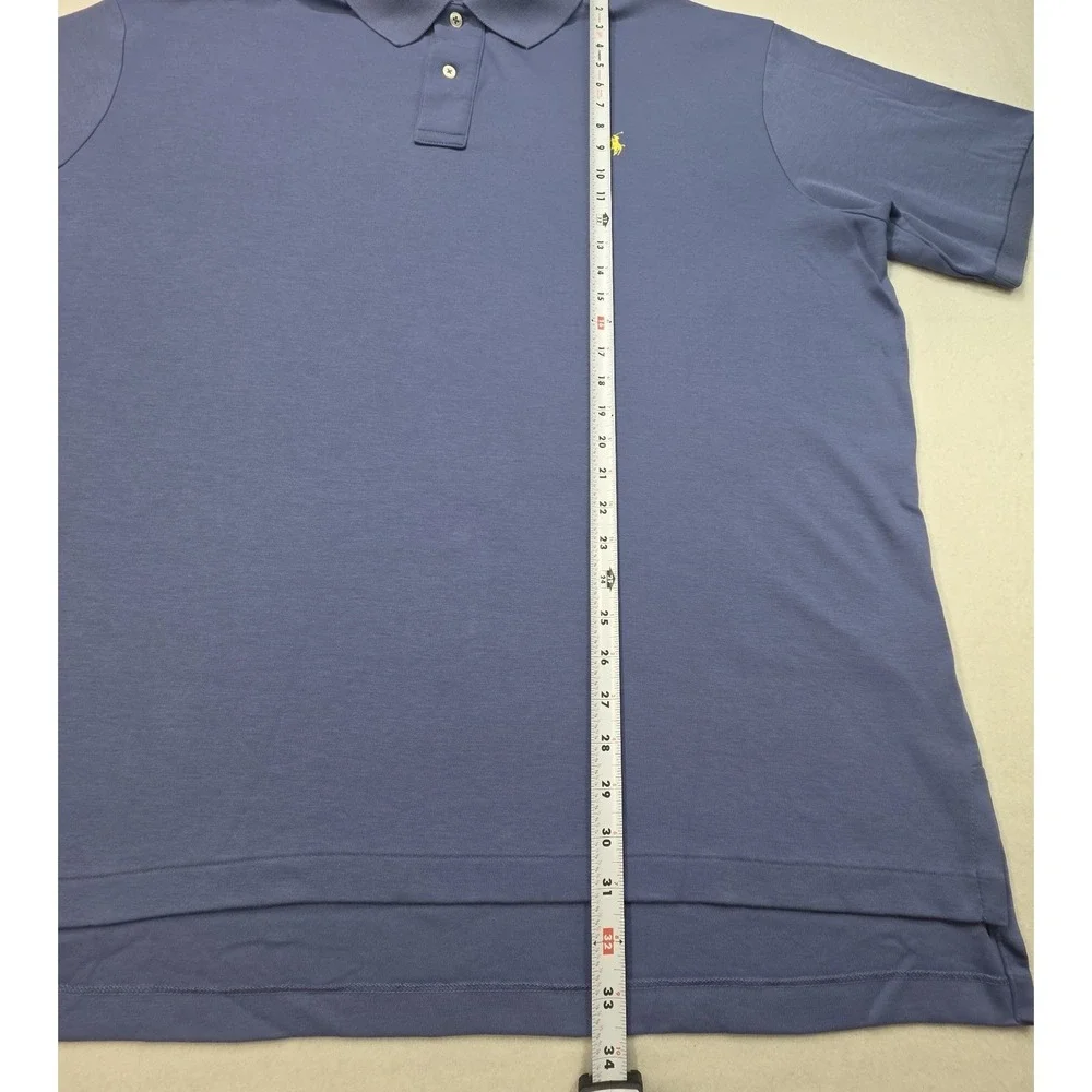 Polo Ralph Lauren Polo‎ Shirt Mens 2XB Blue Gray LIMITED USE Yellow Pony Soft